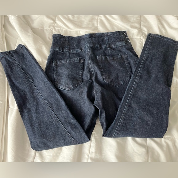 ALMOST FAMOUS Woman’s Navy Blue Jeans, Size 13 - Picture 4 of 4